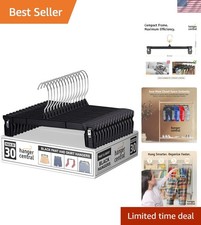 Appendiabiti per Pantaloni 10 Pollici Nero con Clip Antiscivolo - Organizzatore Armadio Resistente