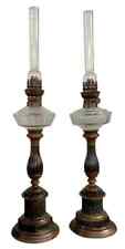 COPPIA LUMI A PETROLIO ANTICHI XIX SECOLO ITALIA