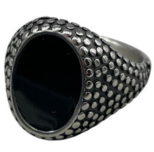 ANELLO PIETRA NERA OVALE