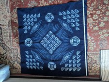 Tessuto Indigo Shibori Tintura