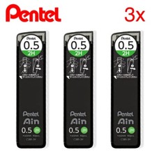 Pentel Ain Mine Ricambio per Matite Meccaniche • 0.5 mm • 2H • Set of 3