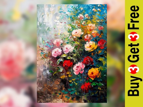 Rose garden colorate - rose, stampa