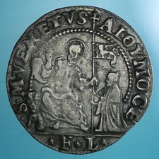VENEZIA ALVISE MOCENIGO 40 SOLDI CON SANTA GIUSTINA SILVER COIN ARGENTO qSPL R