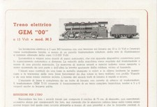 istruzioni per l'uso GEM Treno Elettrico OO 15 Volt Mod. M3 brochure     IT   aa