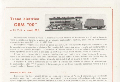 Istruzioni per uso gem - per, treno