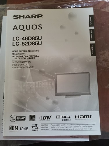Sharp aquos manuale operativo - sharp,