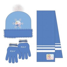 Disney Frozen Set Invernale Bimba Regalo Bambina Sciarpa Cappello Guanti Elsa