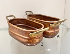2 Pentolini Tegame Rame Miniatura Contenitore Vecchio Usato Decorazione Vintage