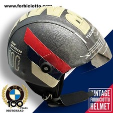 Casco vintage in pelle personalizzato centenario BMW Motorrad 100 years S M L X