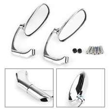 COPPIA SPECCHIETTI RETROVISORI M8/10 CAFE RACER MOTO CROMO OMOLOGATI UNIVERSALIT