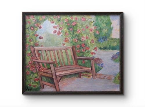 Panchina giardino rose - panchina, da