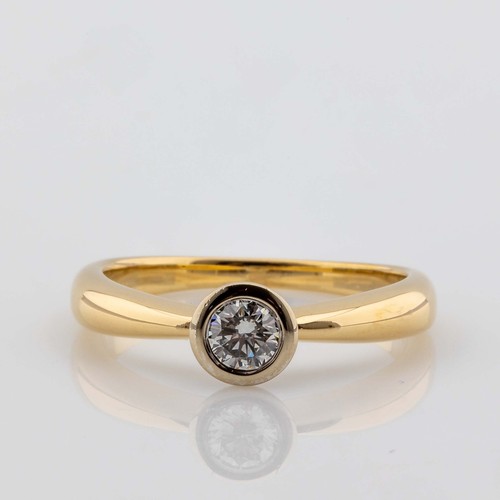 Anello solitario 585 14k oro - anello,