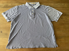 Polo Alfieri & St. John misto cotone/seta/lino maglia blu manica corta taglia 52