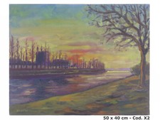 QUADRO AD OLIO VEDUTA DI TORINO GASOMETRI FIRMATO BERT 77 ENRICO BERTOLINO X2