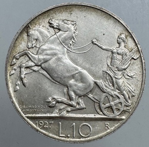 Regno italia 10 lire 1927 - regno, d'italia