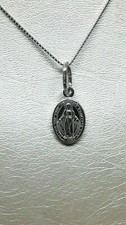 CIONDOLO ARGENTO RODIATO MADONNA MIRACOLOSA DELLE GRAZIE DELL' IMMACOLATA EXPLOI