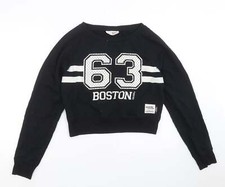 Felpa pullover da donna nera