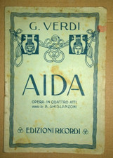 libretto opera  G.  Verdi   Aida  Ricordi
