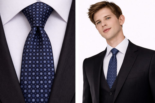 Cravatta uomo blu navy - blu, a