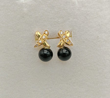 Orecchini donna pallino nero