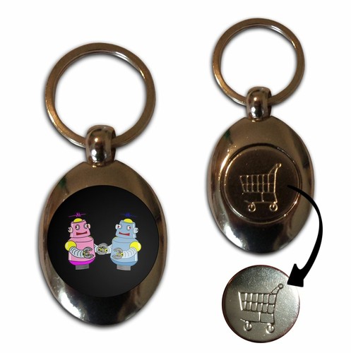 Black robot couple shopping - couple,