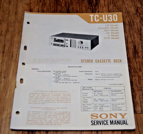 Sony u30 stereo - sony, cassette