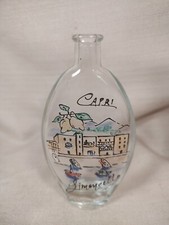 Bottiglia Souvenir Made in Italy Capri Limonello Barche Edifici Limone Comprato Trasparente