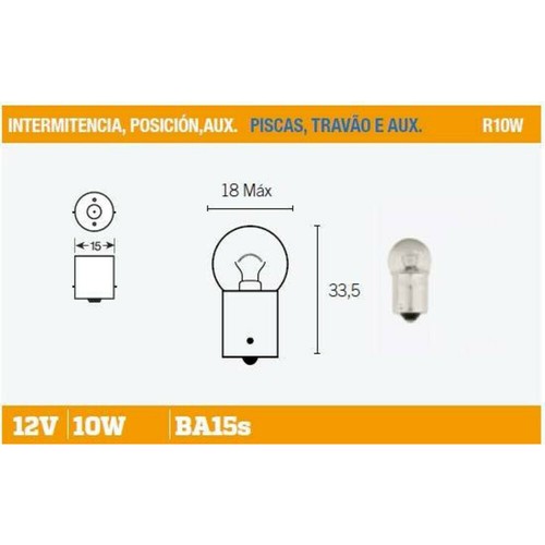 Lampada 12v 10w per - per, moto