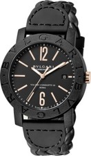 BVLGARI Carbon Gold Nero Maglia Pelle BBP40BCGLD/N 102632