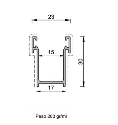 Guide alluminio con - guide, in