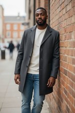 Cappotto Corto Da Uomo Grigio