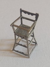 Seggiolone vintage argento massiccio seggiolone miniatura marcato
