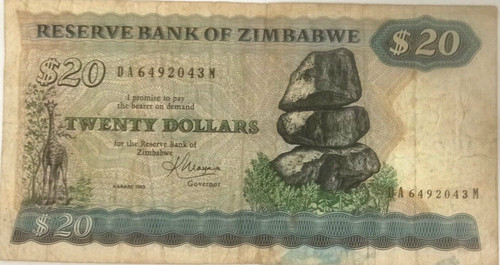 Zimbabwe dollari 1983 pick - 20,