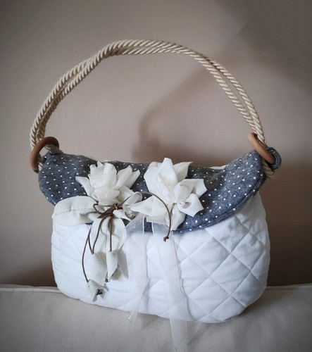 Borsa fatta mano bianca - bianca, con