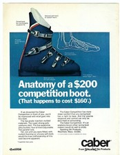 Scarponi Pubblicità Pubblicità Stampa Vintage Foto Sci Caber Spalding 1973