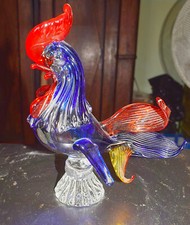 Statuetta - Gallo scultura in vetro colorato soffiato a mano - Vetro di Murano
