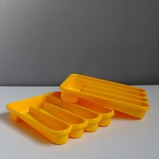 Set da 2 porta posate/utensili da cassetto Guzzini Design anni '80 Made in Italy