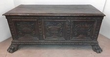 ANTICHISSIMA FINE '600 CASSAPANCA INTAGLIATA SCURA PIEDI LEONE