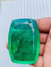 Smeraldo Verde Colombiano Naturale 200 Ct Taglio Cuscino Certificato Gemma Sciolta