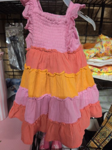 Abito smanicato bambina rosa