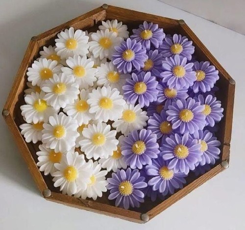 Candela cera soia fiore - candela,