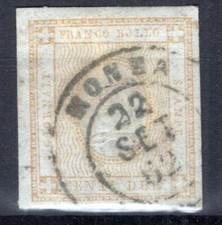 REGNO D'ITALIA 1862 CIFRA IN RILIEVO 2 CENTESIMI N.10 US. MARGINATO