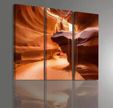 QUADRO ETNICO DESERTO ROCKS TRITTICO STAMPA SU TELA CANVAS PRONTO DA APPENDERE