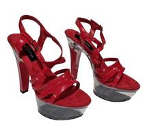 Sandali rossi vernice tacco a
