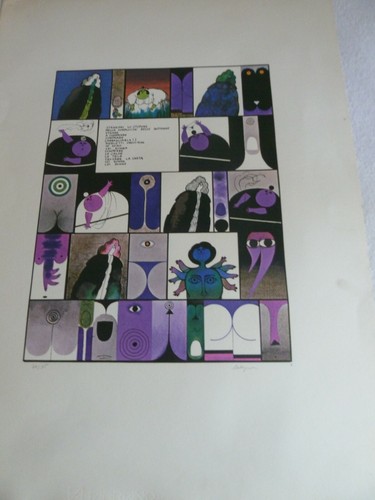 Litografia colori firmata e - litografia, a