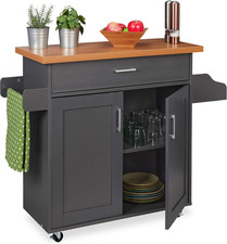 Carrello Da Cucina Con Cassetti, Piano Di Lavoro, 2 Scomparti, Porta Spezie & As