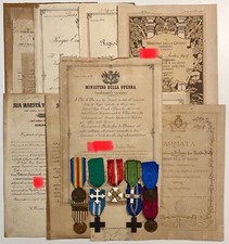 TRENTO GRUPPO DIPLOMI MEDAGLIE CROCI MED. VALOR MILITARE TEN. COLONNELLO 1a G.M.