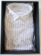 Ingram camicia uomo Made in Italy,Cotone bianco a righe antracite,tg 17/43 €99