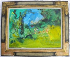 Ernesto TRECCANI (Milano 1920-2009) CIELO AZZURRO splendido OLIO su TELA cm60x80