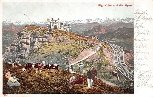 Cartolina rigi kulm alpi - rigi-kulm, le